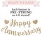Pre-Strung Happy Anniversary Banner - Gold Glitter (Happy Anniversary - Gold)